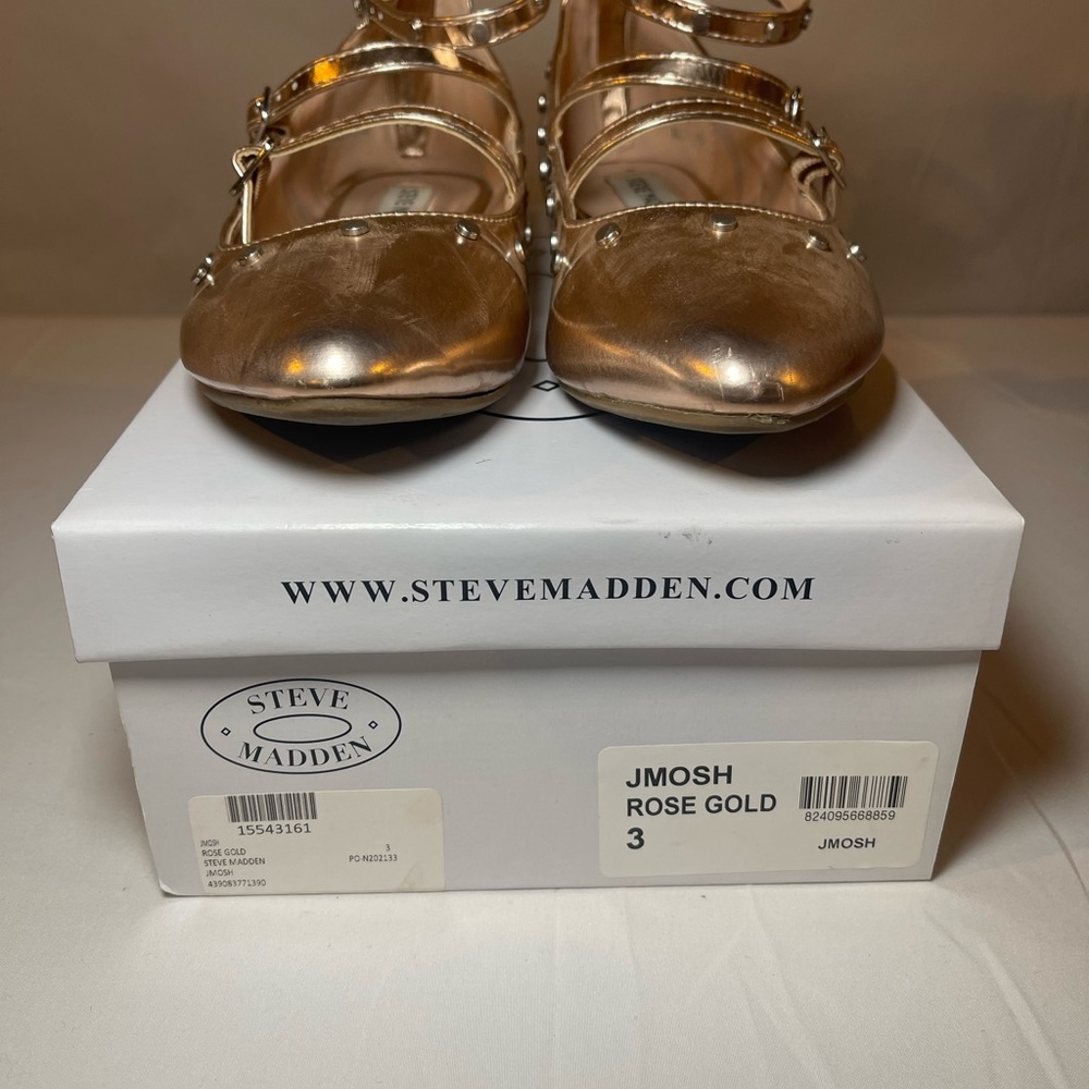 Steve Madden Unisex Gold Jmosh Ballet Flat Size 3M - Picture 3 of 5